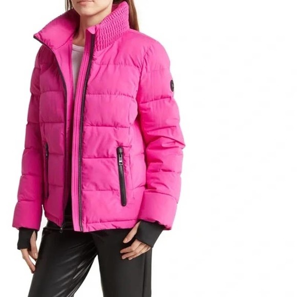 Michael Kors Jackets & Blazers - Michael Kors Stand-Away Collar Short Puffer - Color Azalea - Size S - NWT